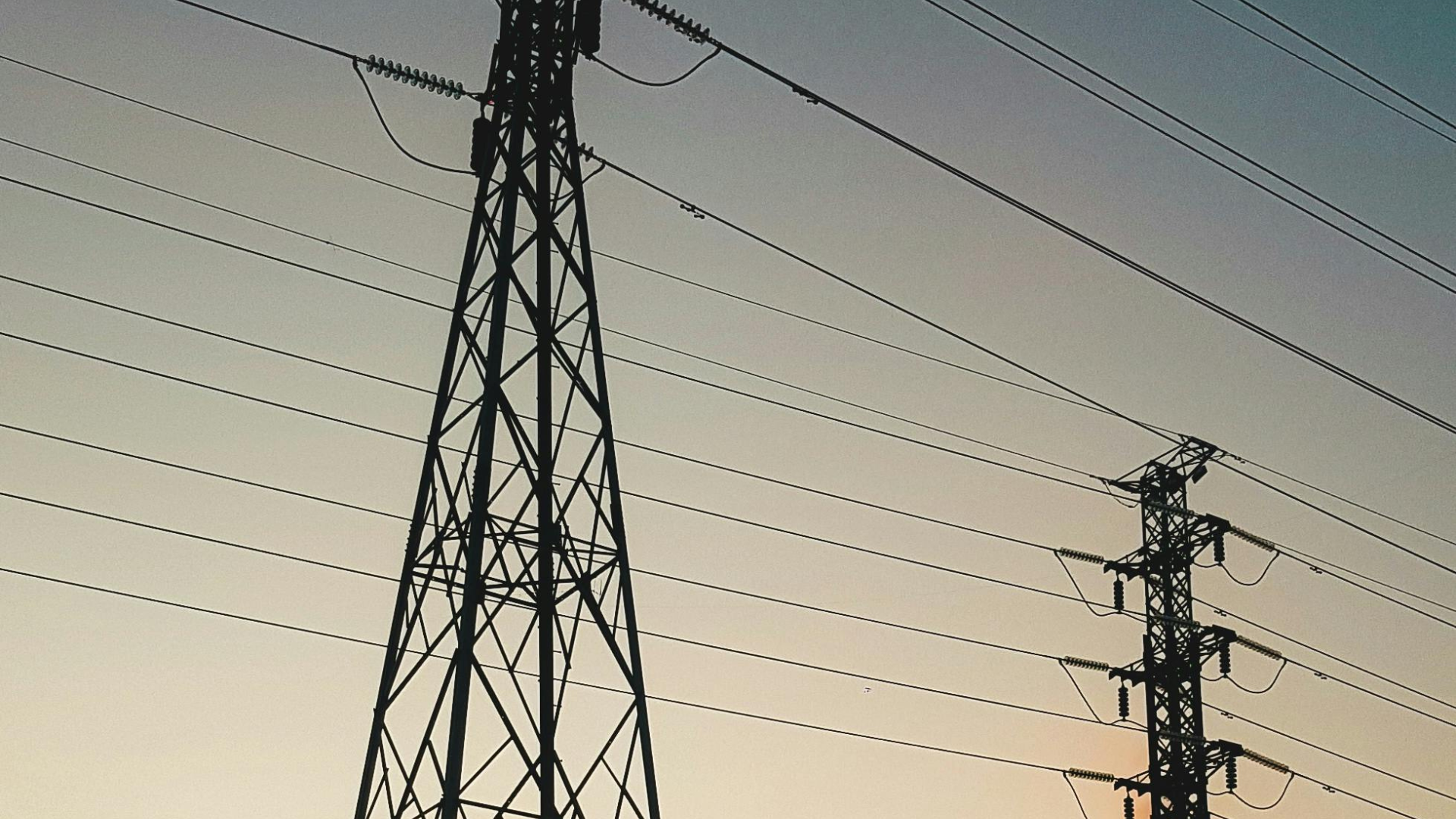 a power lines and a tower