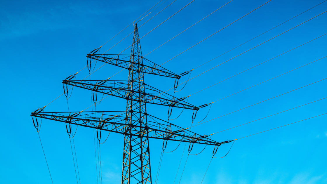 Transmission tower and wire.