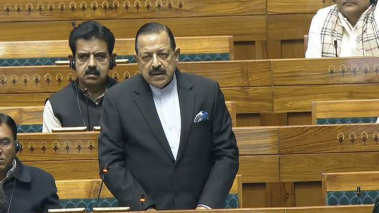 Dr. Jitendra Singh, Minister of State for Science and Technology, Earth Sciences, Atomic Energy, and Space, speaking in the Lok Sabha during the introduction of the Sustainable Harnessing and Advancement of Nuclear Energy for Transforming India Bill, 2025.