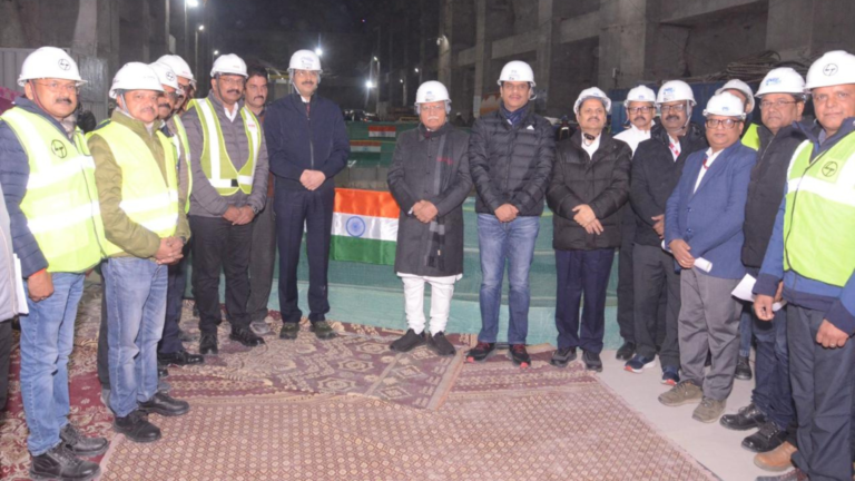Union Power Minister Manohar Lal visits the hydropower project in Kishtwar, Jammu and Kashmir, with NHPC and CVPP officials during a site inspection in January 2026.