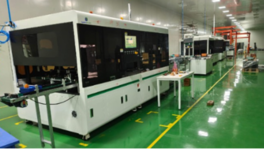 Automated lithium ion battery pack assembly line at Nash Energy’s 2 GWh manufacturing facility near Bengaluru.