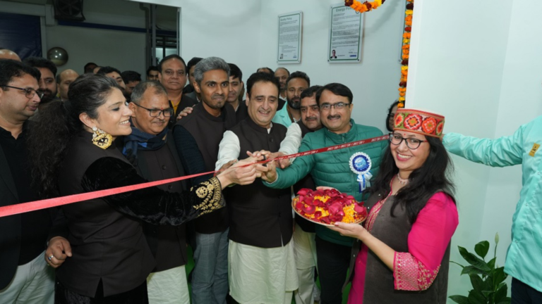 Luminous Power Technologies officials and guests inaugurate the company’s lithium ion battery assembly line at its Baddi facility in Himachal Pradesh.