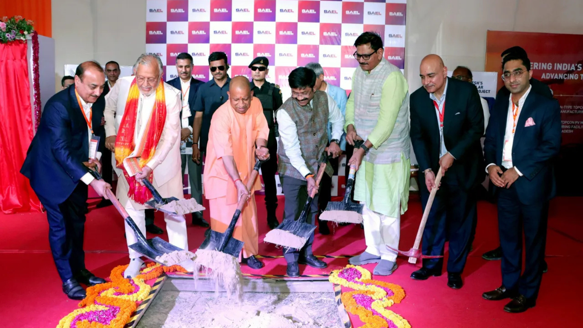Chief Minister Yogi Adityanath has laid the foundation stone for SAEL's integrated solar cell and module manufacturing plant in Jewar