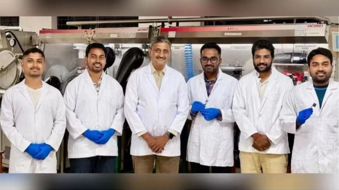 Research team at IIT Guwahati standing in a laboratory