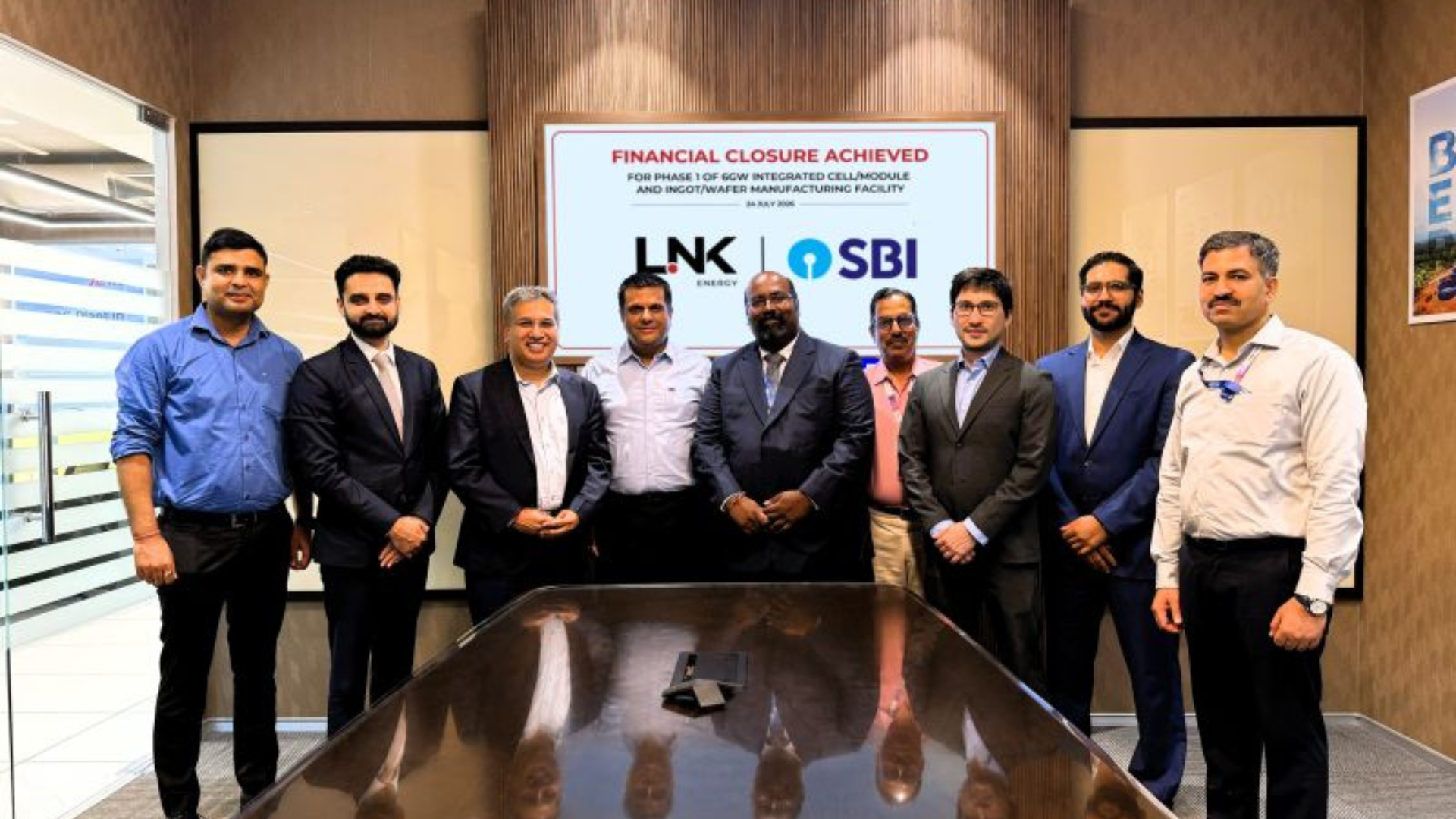 LNK Energy and SBI teams mark financial closure for Phase 1 of LNK Energy’s 6 GW integrated solar manufacturing facility.