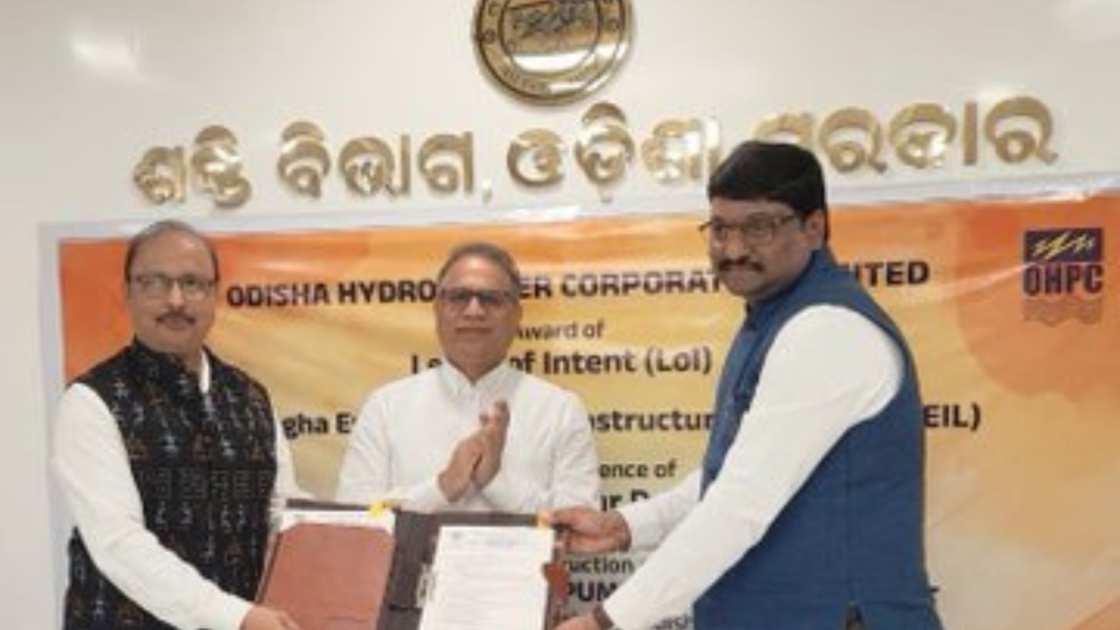 OHPC officials award the Letter of Intent for the 600 MW Upper Indravati Pumped Storage Project to MEIL in Odisha.