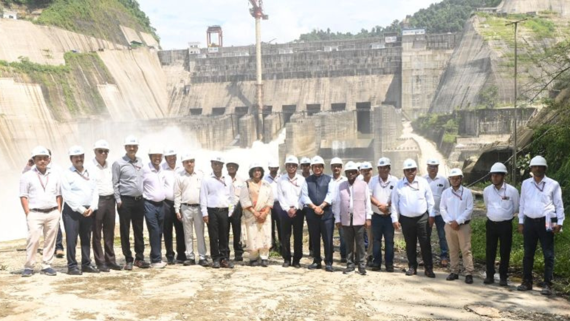 Site visit to the 2,000 MW Subansiri Lower project by Shri Suprakash Adhikari, Director (Technical), NHPC, and Shri Mahesh Kumar Sharma, Director (Finance), NHPC