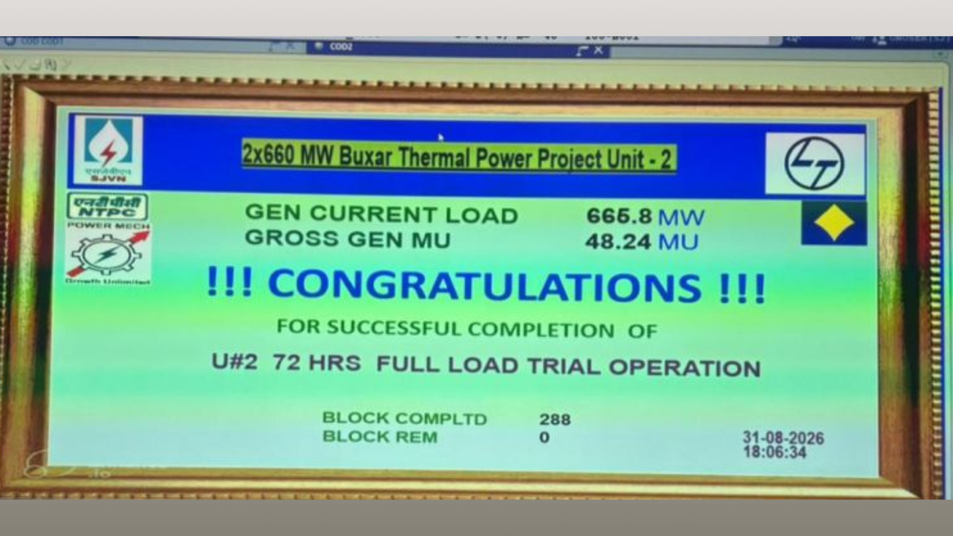 SJVN completes 72-hour trial run of 660 MW Unit-2 at Buxar project